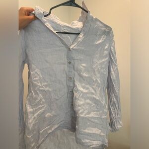 Light blue and white striped, size M